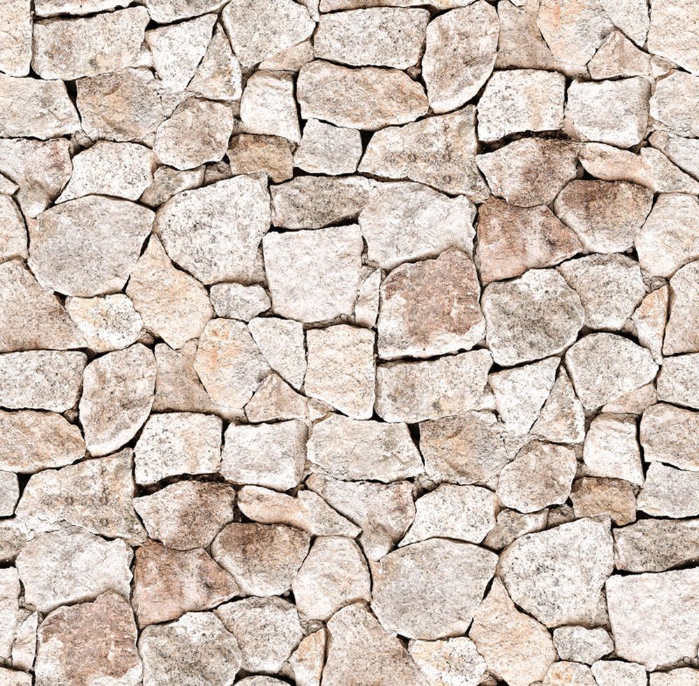 Papel de Parede Pedras Marrom e Branco 52x950 m