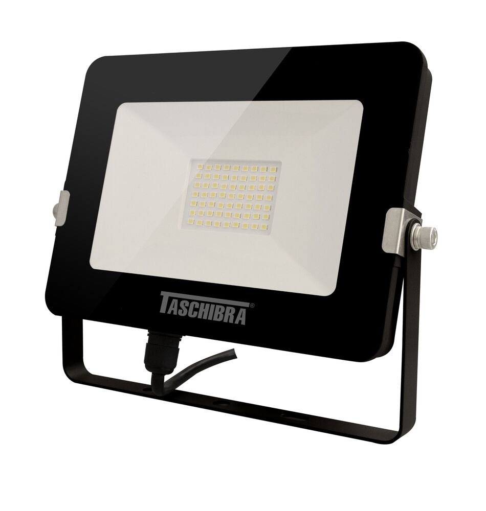 Refletor de LED TR Slim 30W 6500K Preto Luz Branca Taschibra