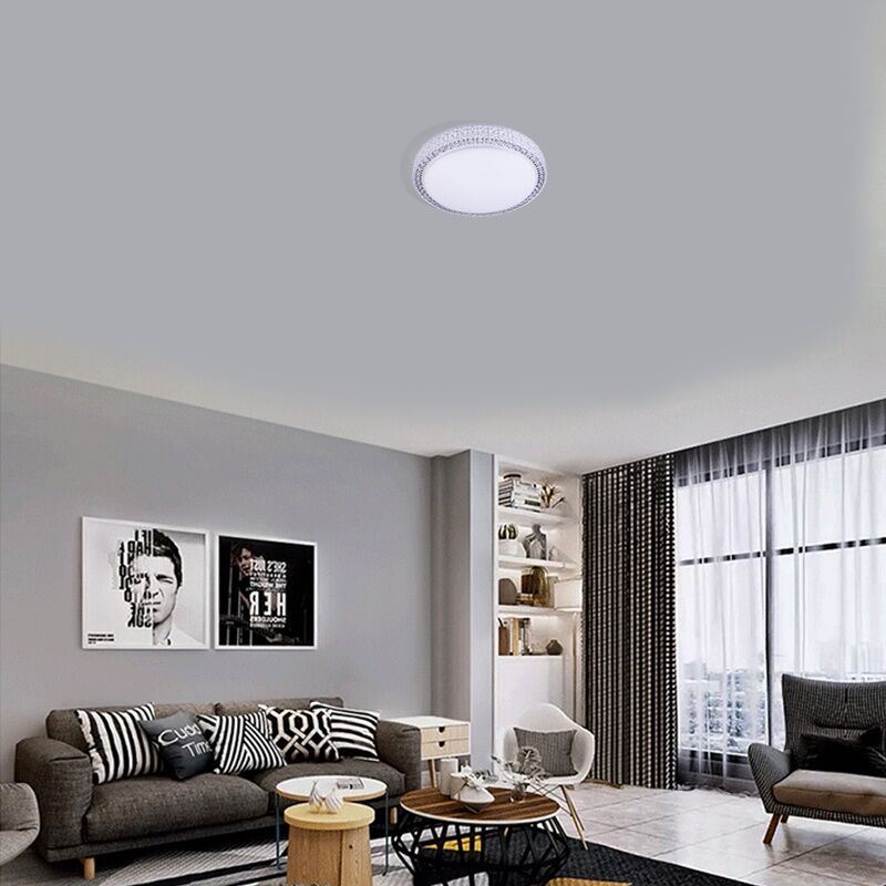 Painel LED Sobrepor Diamond 18W 6500K 29cm Redondo Bivolt Luz Branca Vitralux