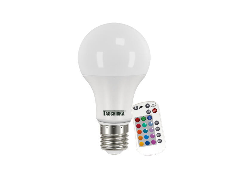 Lâmpada LED Bulbo TKL RGB 9W E27 com Controle Taschibra