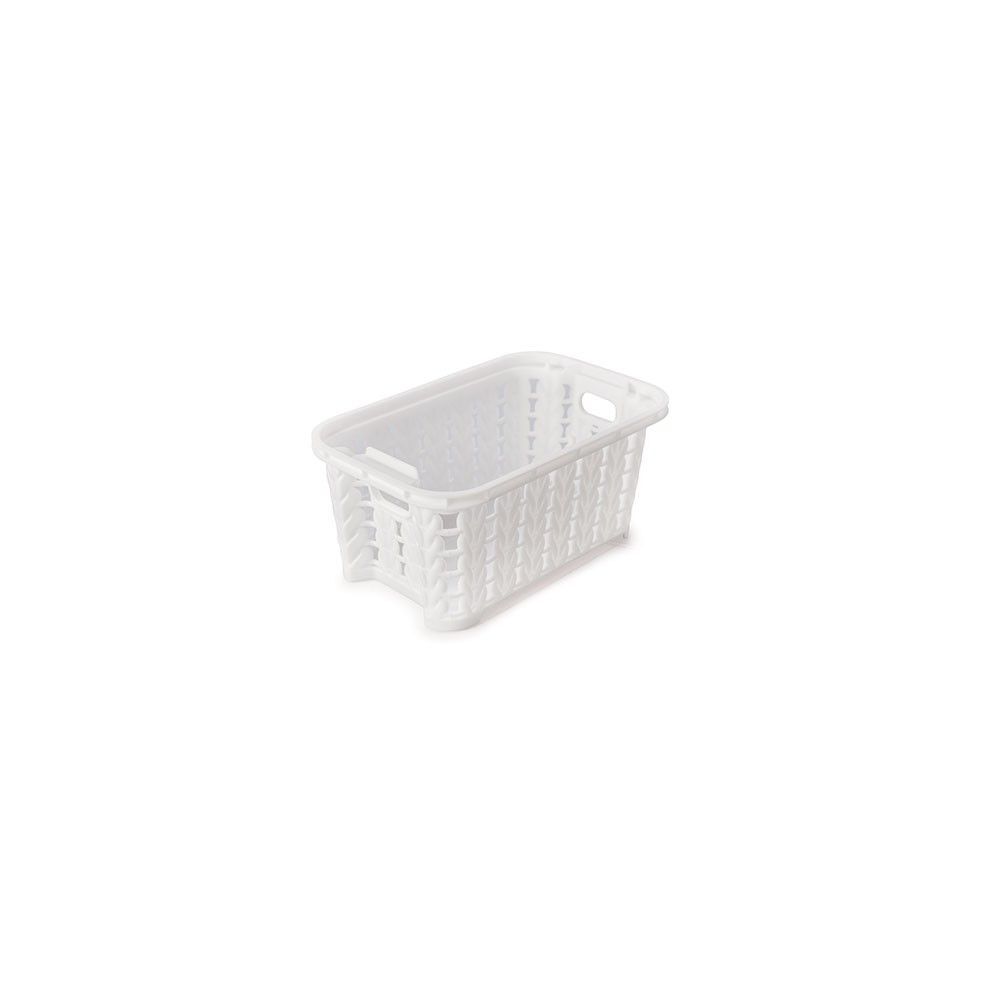 Cesto de Plástico Trama 13,6x8,5x6,1cm Branco Plasútil
