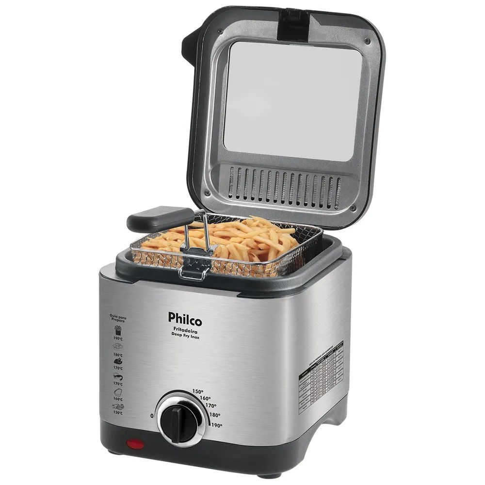 Fritadeira Elétrica com Óleo Deep Fry 1,8L 900W Inox Philco