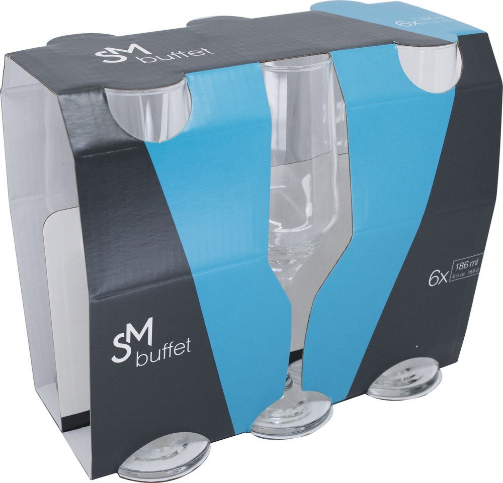 Jogo de Taças para Champagne Nadir 186ml Buffet 6 Peças