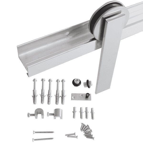 Kit Porta de Correr Geris Eco Inox Polido 2m