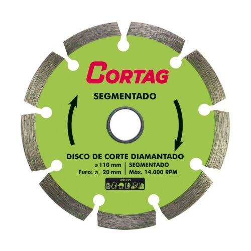 Disco Diamantado Segmentado Cortag 110mm