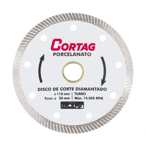 Disco Diamantado Turbo Porcelanato 110mm Cortag