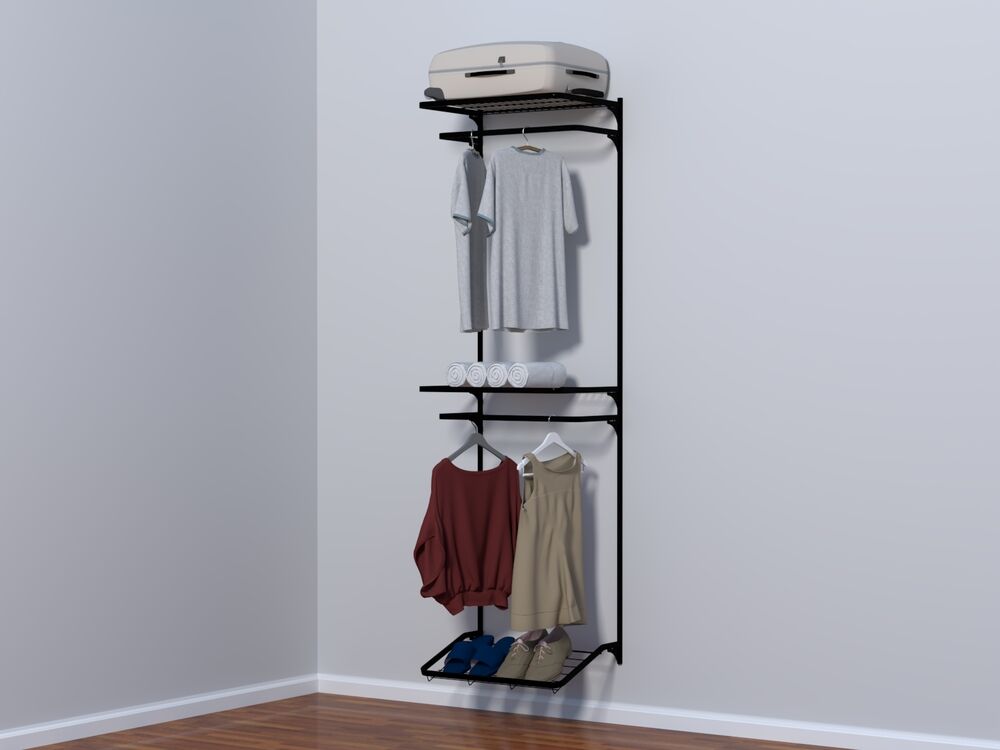 Kit Closet Dicarlo Móveis 1 Módulo 60x200cm Preto