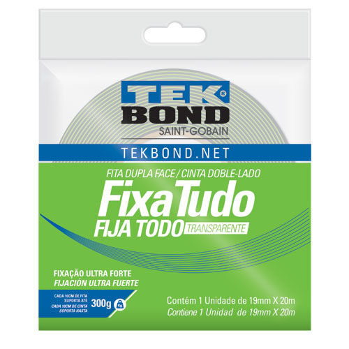 Fita Dupla Face Tekbond Incolor 1,9cmx19m