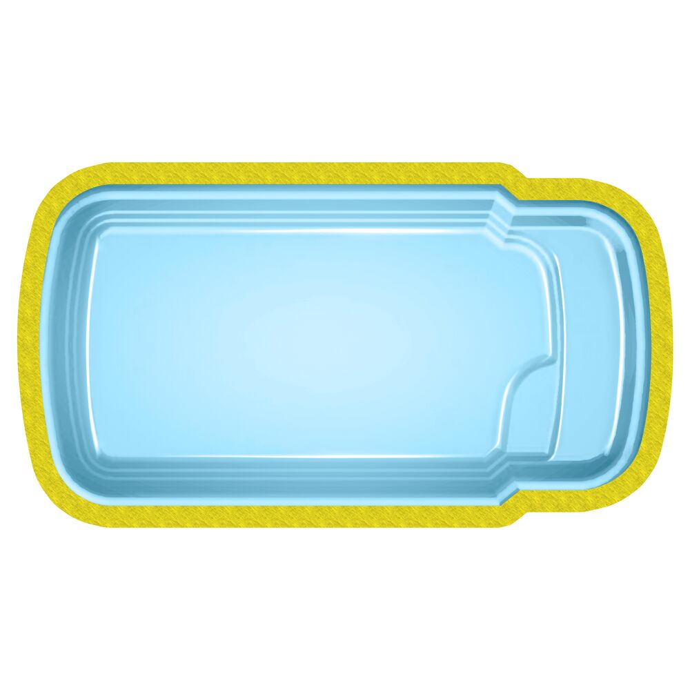 Piscina de Fibra Fapac Retangular Maresias 7200L 4x2,20m Azul