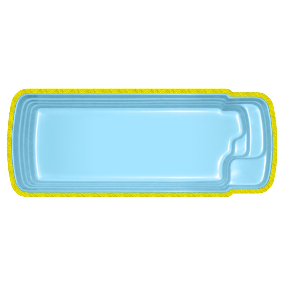 Piscina de Fibra Retangular Fapac Maresias 13700L 6x2,8m Azul