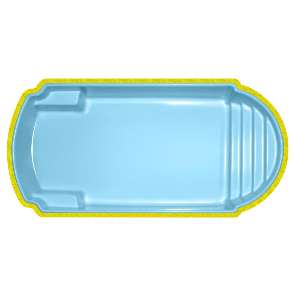 Piscina de Fibra Retangular Fapac Tramandai 17800L 6x2,80m Azul