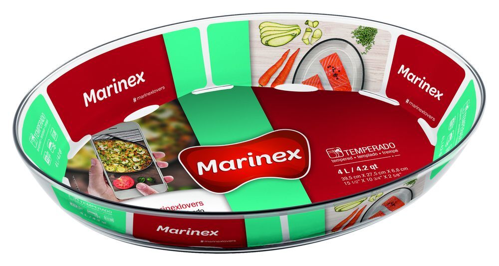 Assadeira Vidro Linha Marinex Oval 4L Nadir
