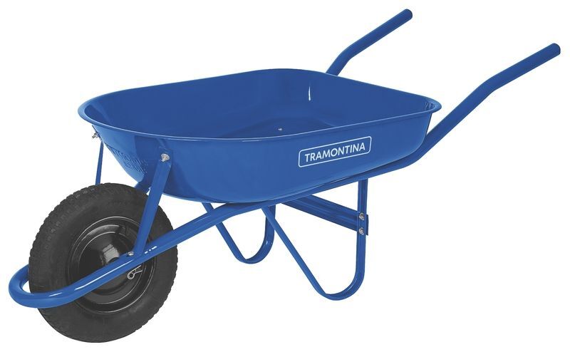 Carrinho de Mão com Caçamba Rasa 50L Azul Tramontina