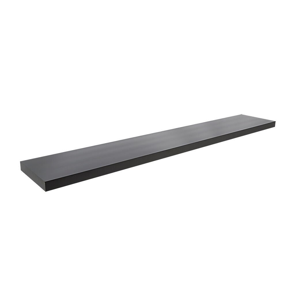 Prateleira Tendenza Reta com Suporte 25x150cm Preta Prat-K
