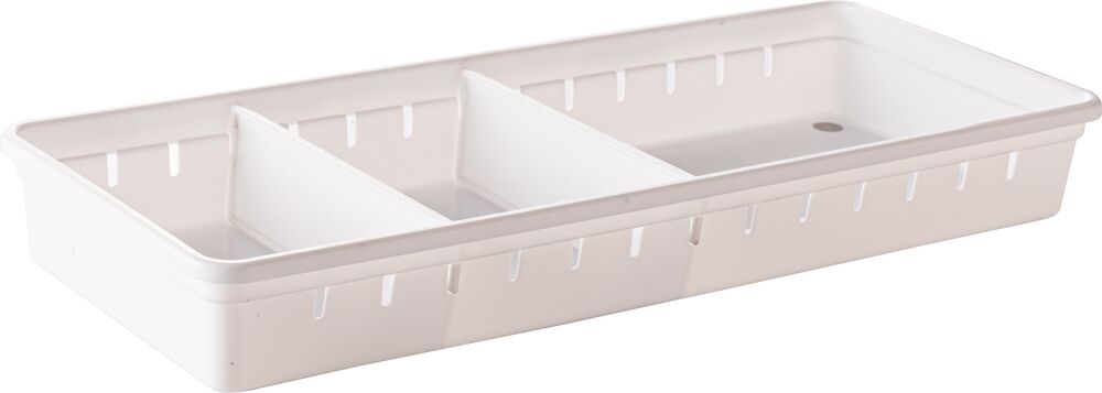 Kit Organizador de Gavetas Plasútil 2 Divisórias 37,5x15,4cm Branco