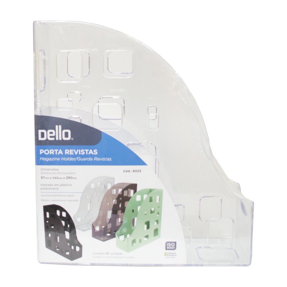Porta Revista Dello DelloCollor 24,5x8,4x28cm Cristal