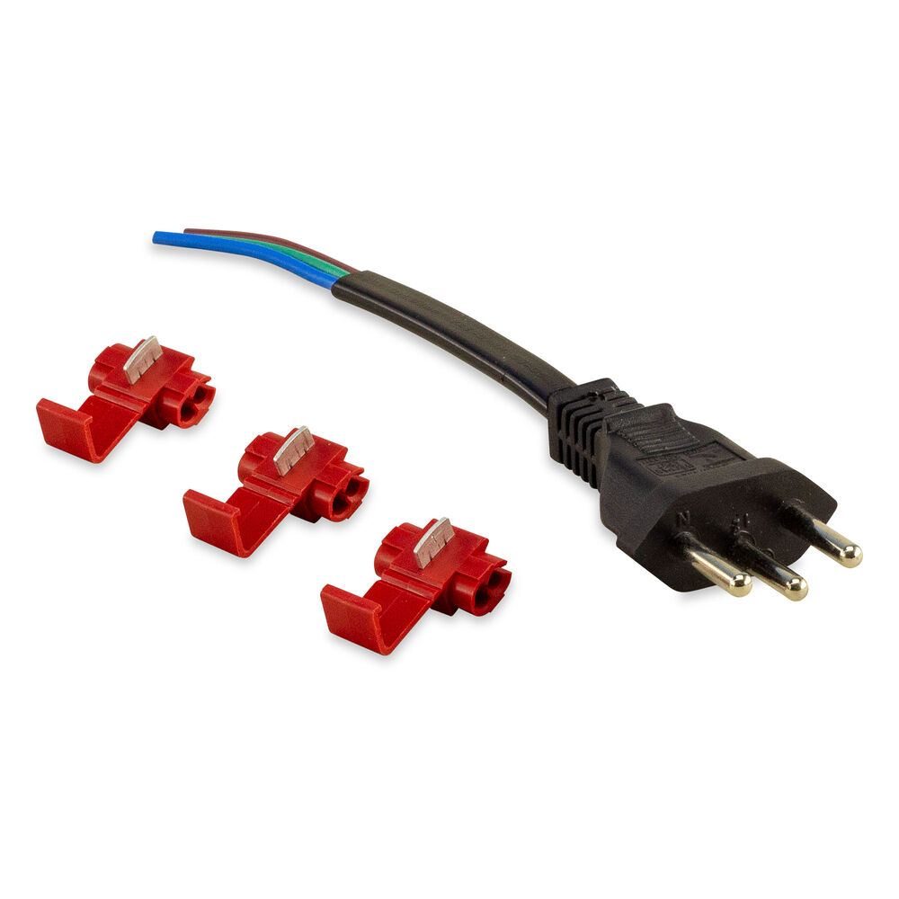 Plugue Macho Force Line 1 Módulo 2P+T 10A Preto