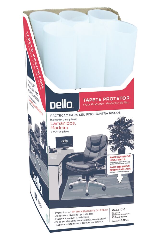 Tapete Dello 120x100cm Protetor de Piso Cristal