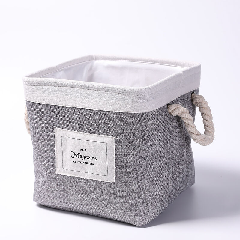 Cesto Organiza 30x30cm Cinza Casa&Ideia