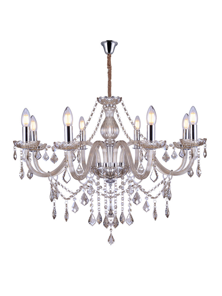 Lustre Taschibra Glam 8 Lâmpadas E14 Conhaque