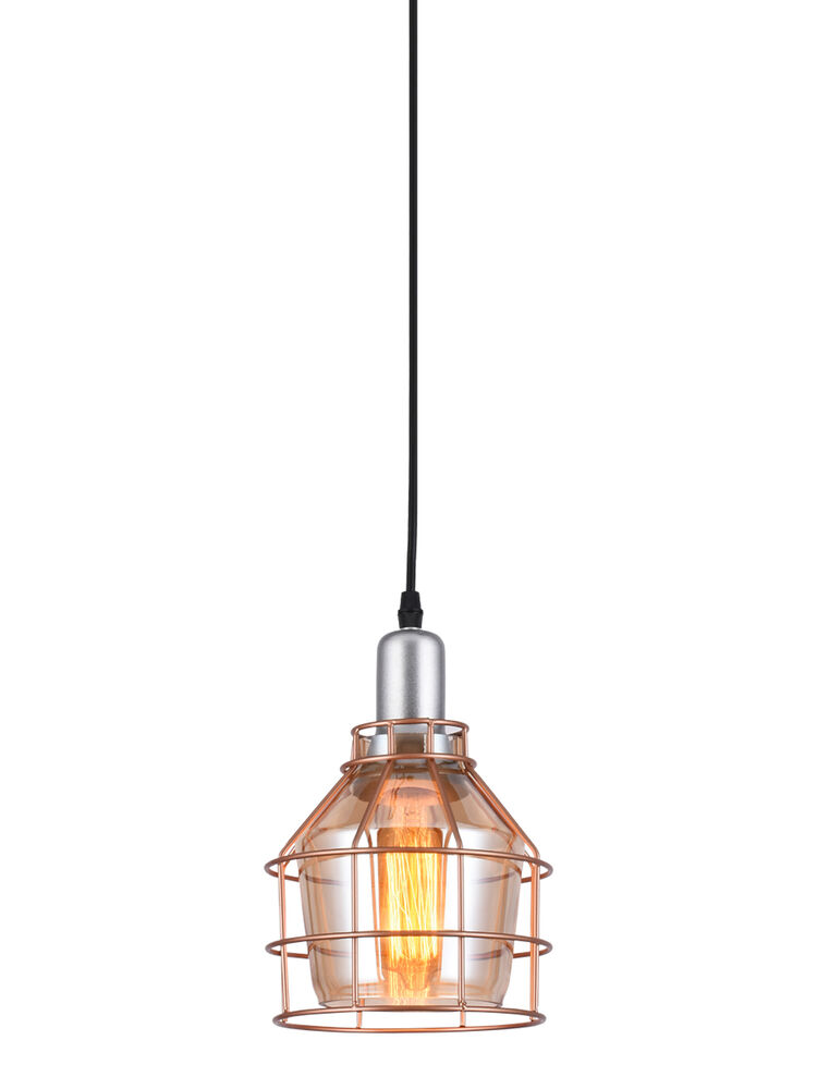 Pendente Taschibra 1 Lâmpada Aro 160 E27 Ambar