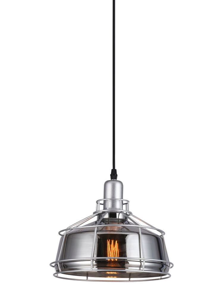 Pendente Taschibra 1 Lâmpada Aro 260 E27 Fume