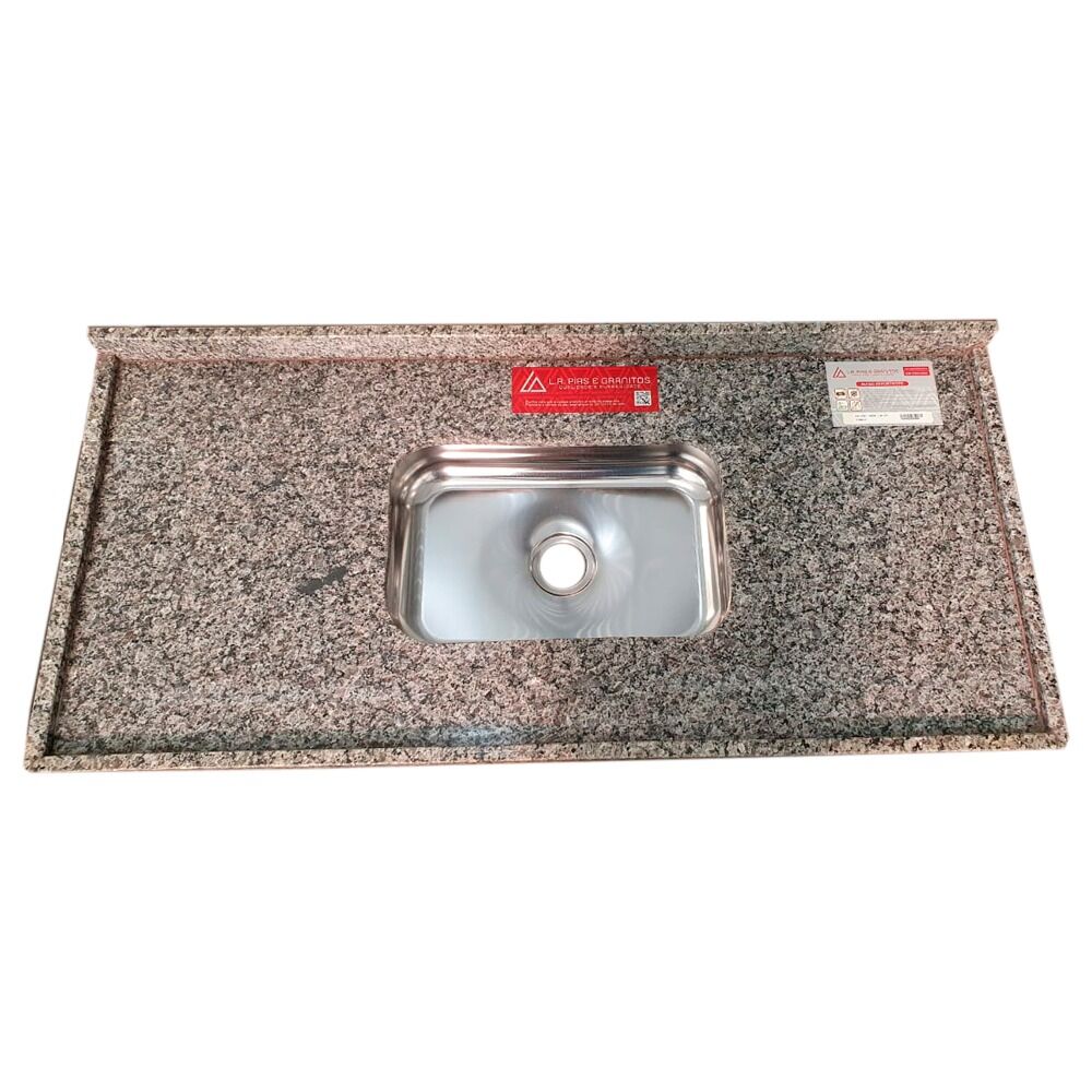 Pia de Cozinha Granito Ocre Itabira Standard 150x56cm L A Pias