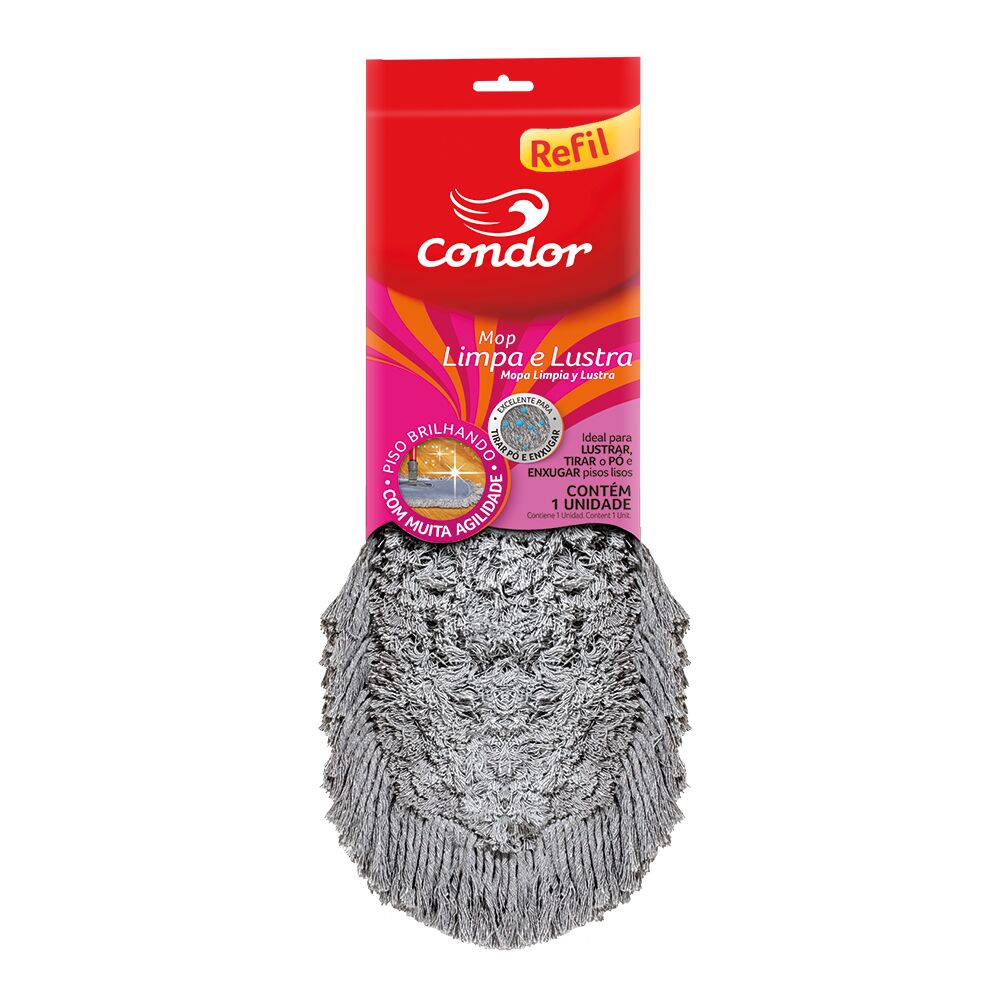 Refil Mop  Limpa e Lustra Vermelho Condor