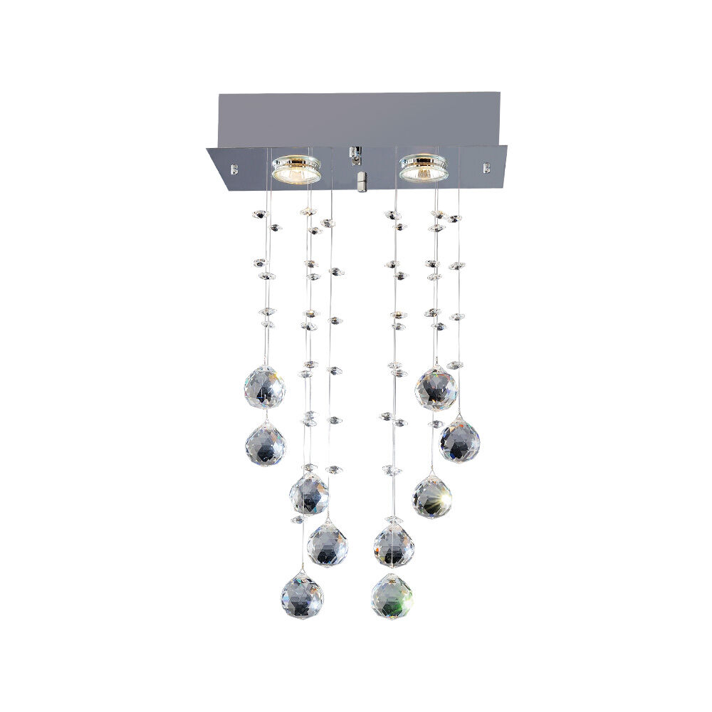 Plafon Bronzearte 2 Lâmpadas Brilhante 30952 GU10 Cinza Escuro