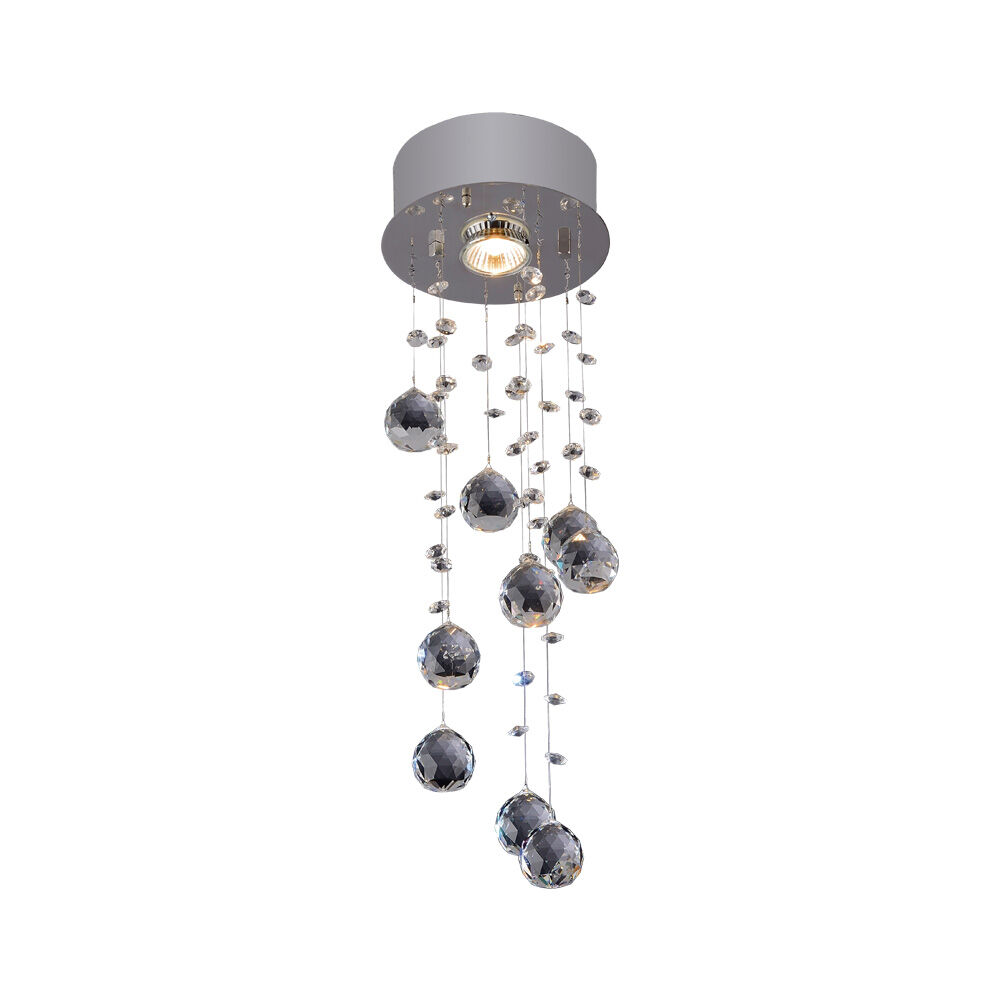 Plafon Bronzearte 1 Lâmpada Crystal 34789 GU10 Cinza