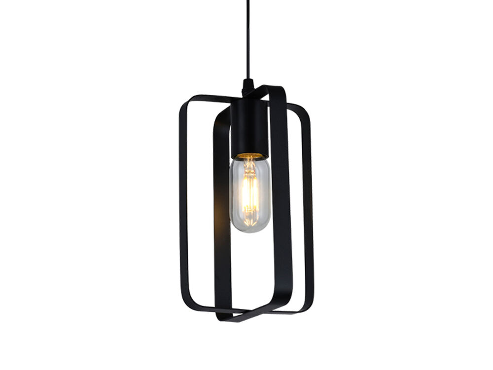 Pendente Taschibra 1 Lâmpada Infinit E27 Preto Fosco