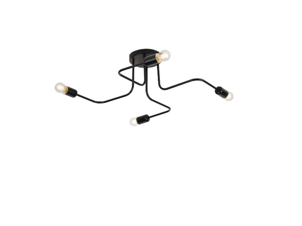 Plafon 4 Lâmpadas Taschibra Cronos E27 Preto