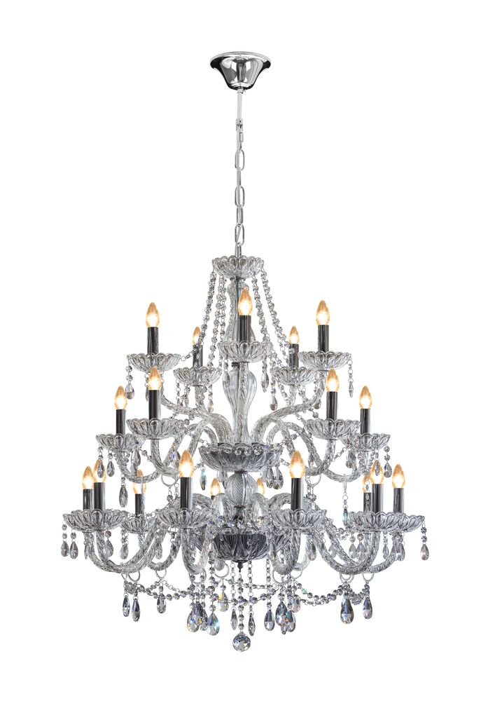 Lustre Bronzearte Clássico 20 Lâmpadas E14 Transparente