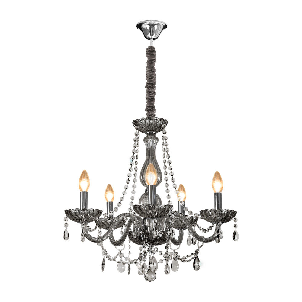 Lustre Bronzearte Clássico 5 Lâmpadas E14 Fume 34580