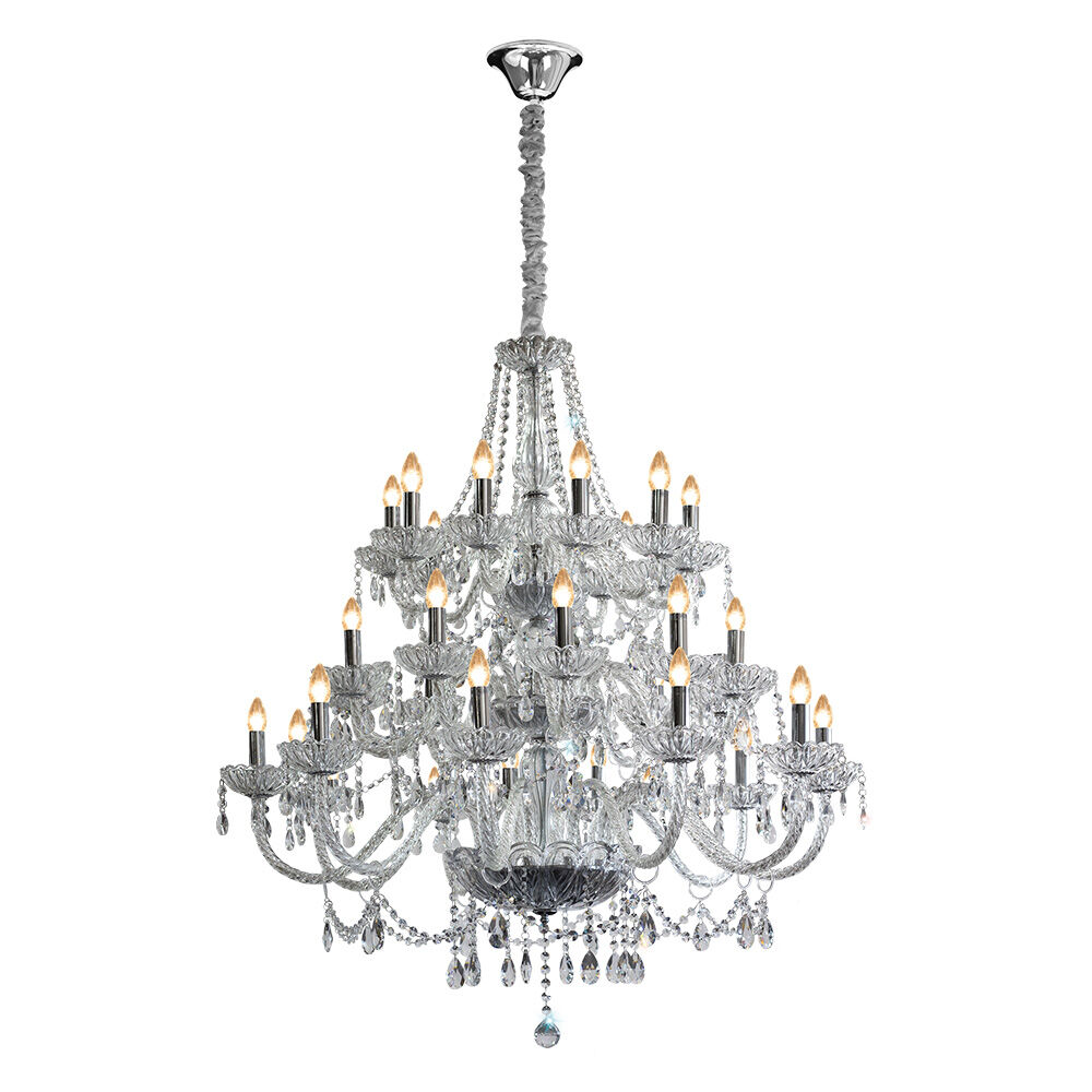 Lustre Bronzearte Clássico 30 Lâmpadas E14 Transparente 37266