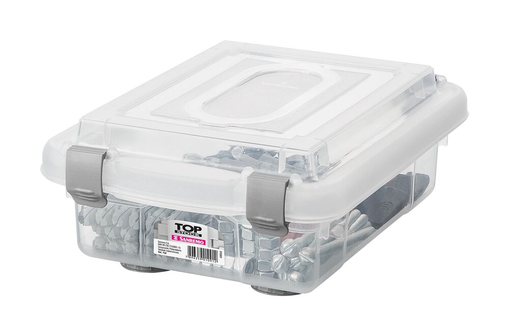 Caixa Organizadora Sanremo Top Stock 1L Cristal