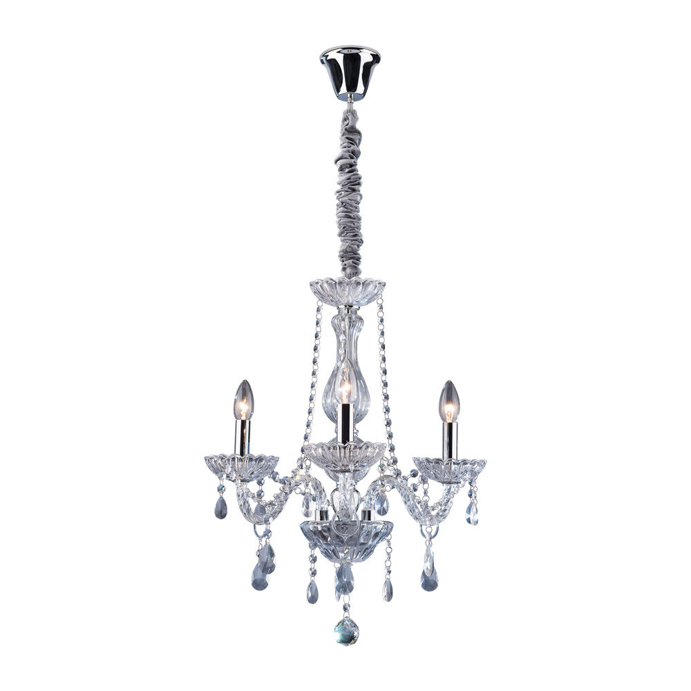 Lustre 3 Lampadas E14 Clássico Transparente Bronzeart