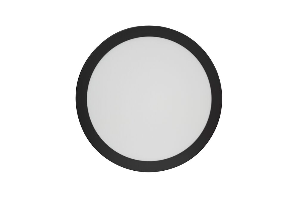 Painel Sobrepor LED Redondo Preto 18w 3.000k Luz Branco Quente Blumenau Iluminação