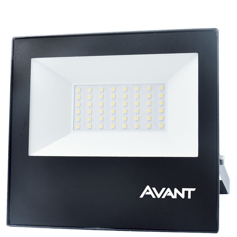 Refletor LED Slim50 Luz Neutra 50W 4000K Preto Fosco Luz Neutra Avant