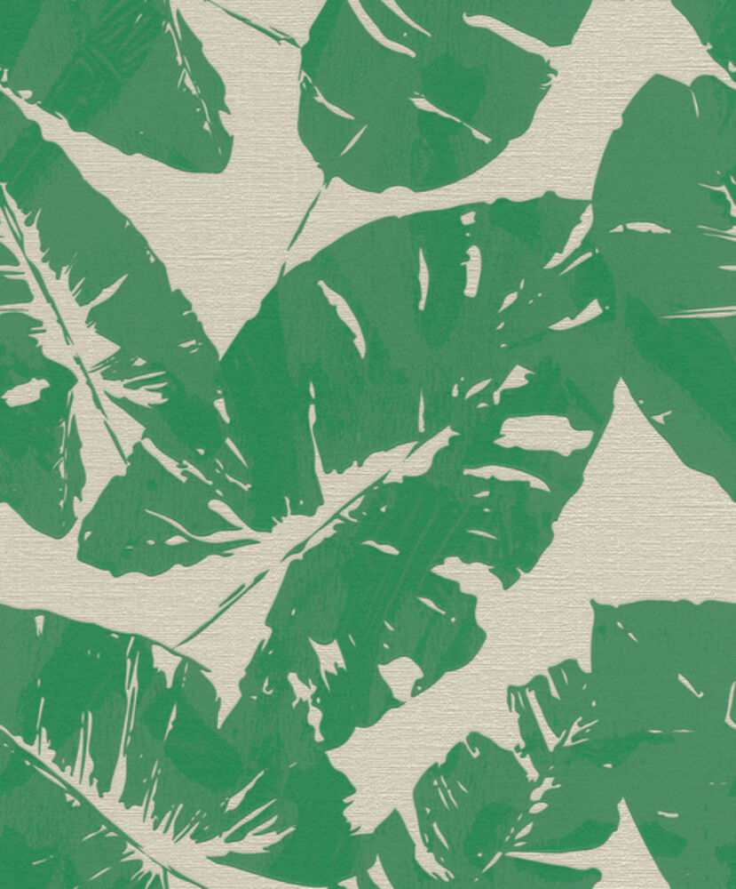 Papel de Parede 0,53x10m Folhagem Verde Diagonal