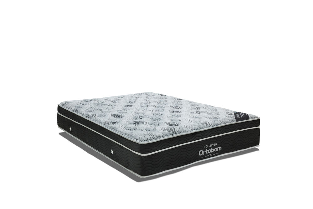 Colchão Ortobom Exclusive Nanolastic Queen 158x198x30cm Preto/Branco