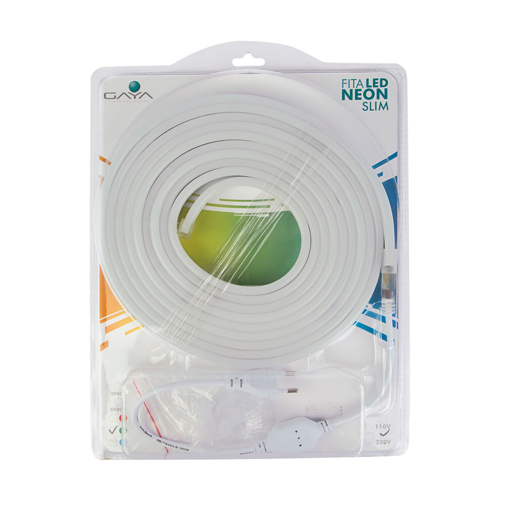 Kit Fita LED Gaya 5m Neon Slim Verde 220V