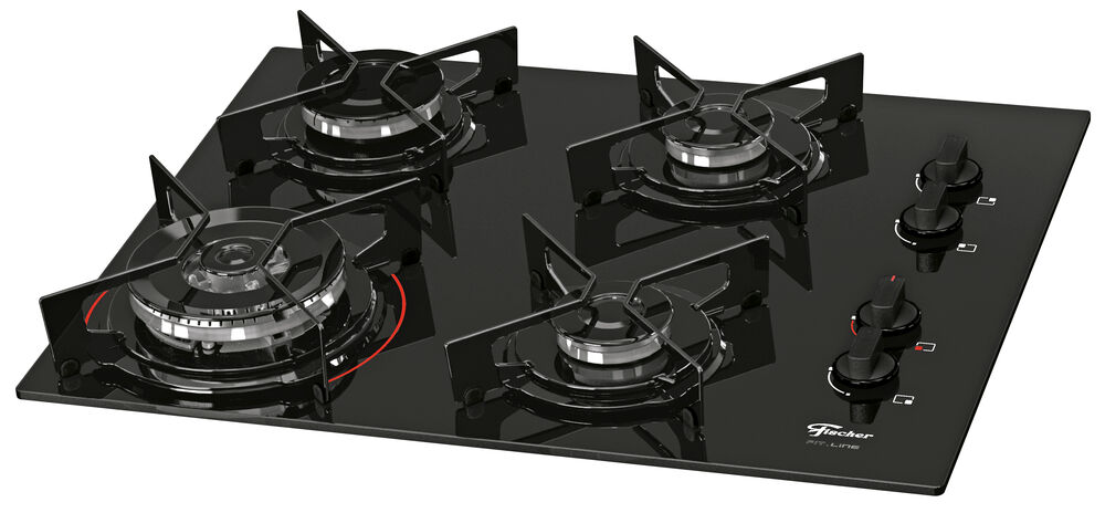 Cooktop a Gás 4 Bocas TC Fit Line Preto Fischer