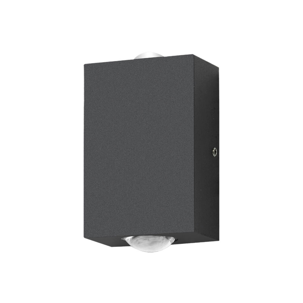 Arandela Mini LED Retangular Preto Fosco 2w 3.000k Luz Branco Quente Blumenau Iluminação