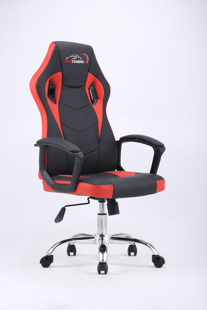 Cadeira de Escritório Gamer Vermelho/Preto Diagonal