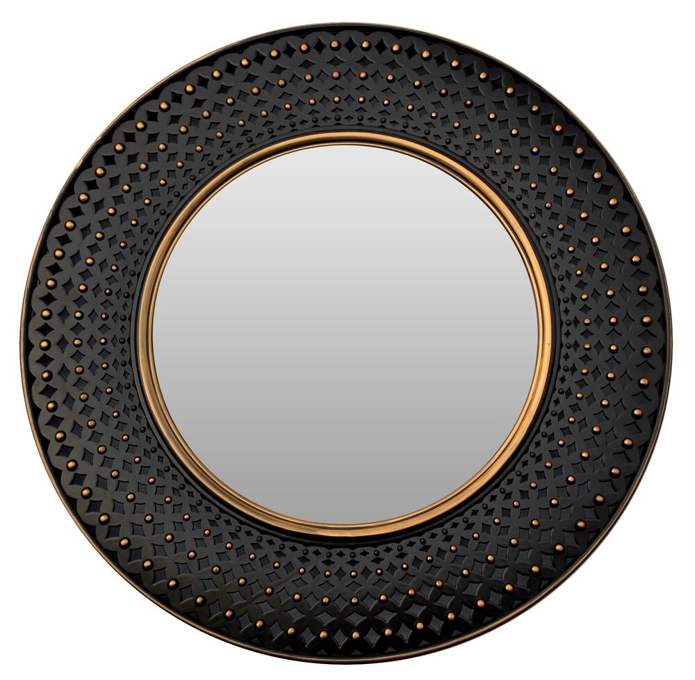Espelho Diagonal Amalfi Redondo Bronze/Preto 40,6cm