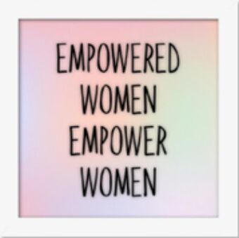 Quadro Diagonal Frases Empowered 18x18cm Branco Quadrado