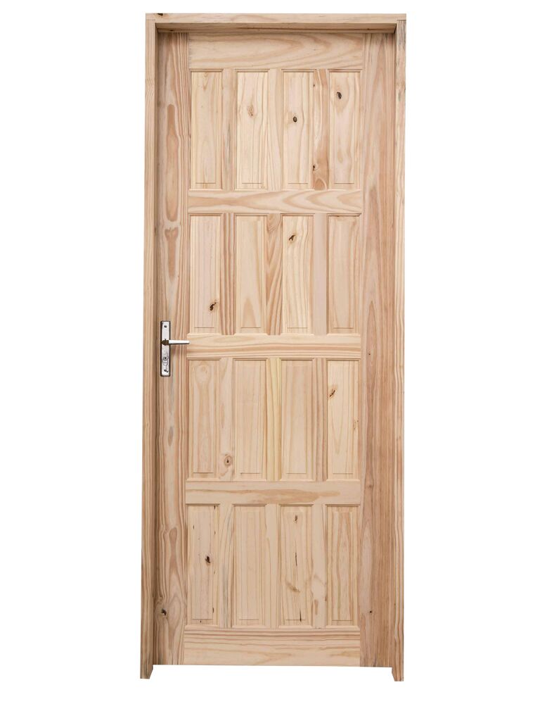 Kit Porta de Abrir Madeira Pinus PEP1591G 2,1m x 0,95m x 13cm Esquerda Grantok