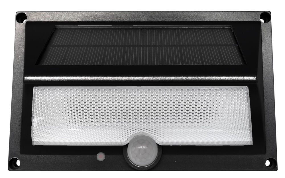 Arandela Solar LED com Sensor de Movimento 3000K Preta Ecoforce