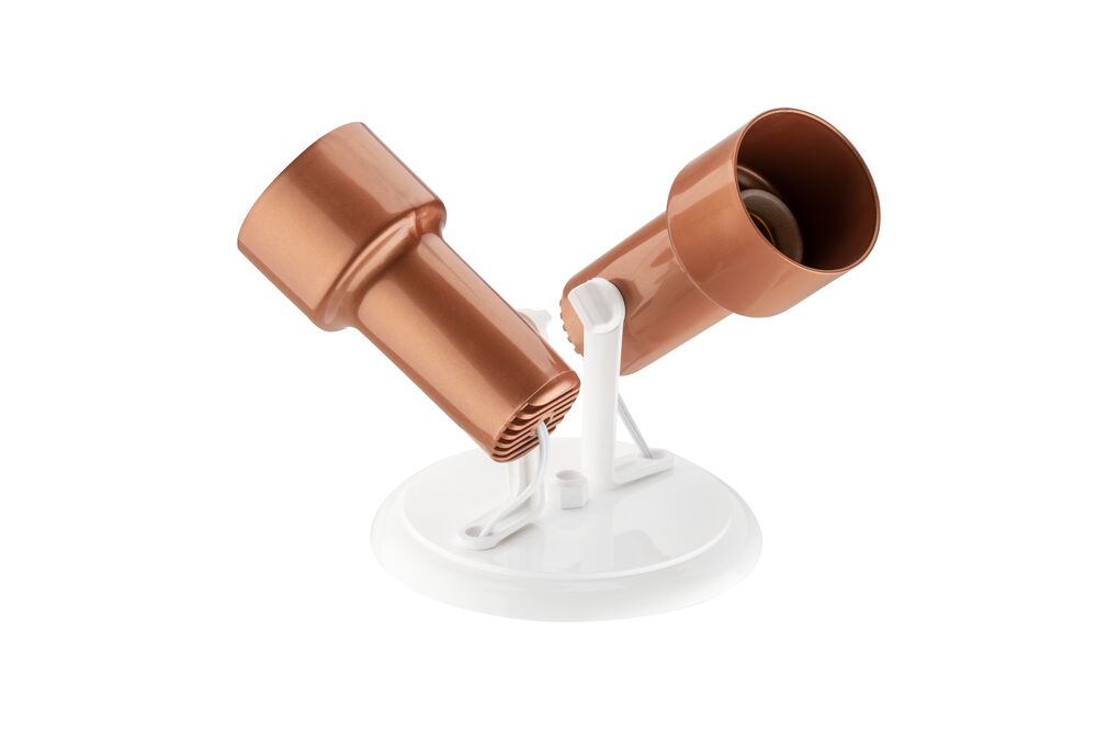 Spot Dital 2 Lâmpadas Linha Infinity E27 Branco/Cobre